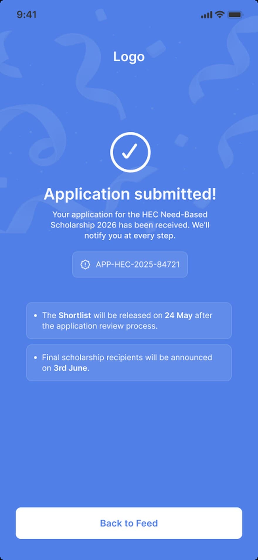 Track your submissions in real-time
